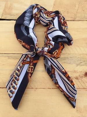 Navy Blue Chain Scrunchie