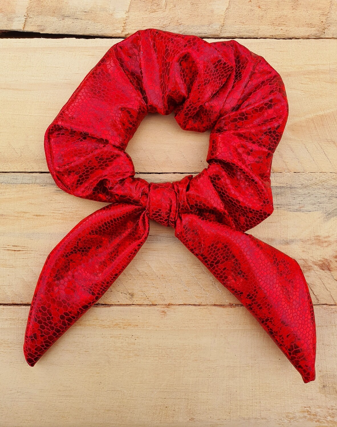 Glitter Red Metallic Scrunchy