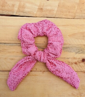Pink Lace Scrunchy