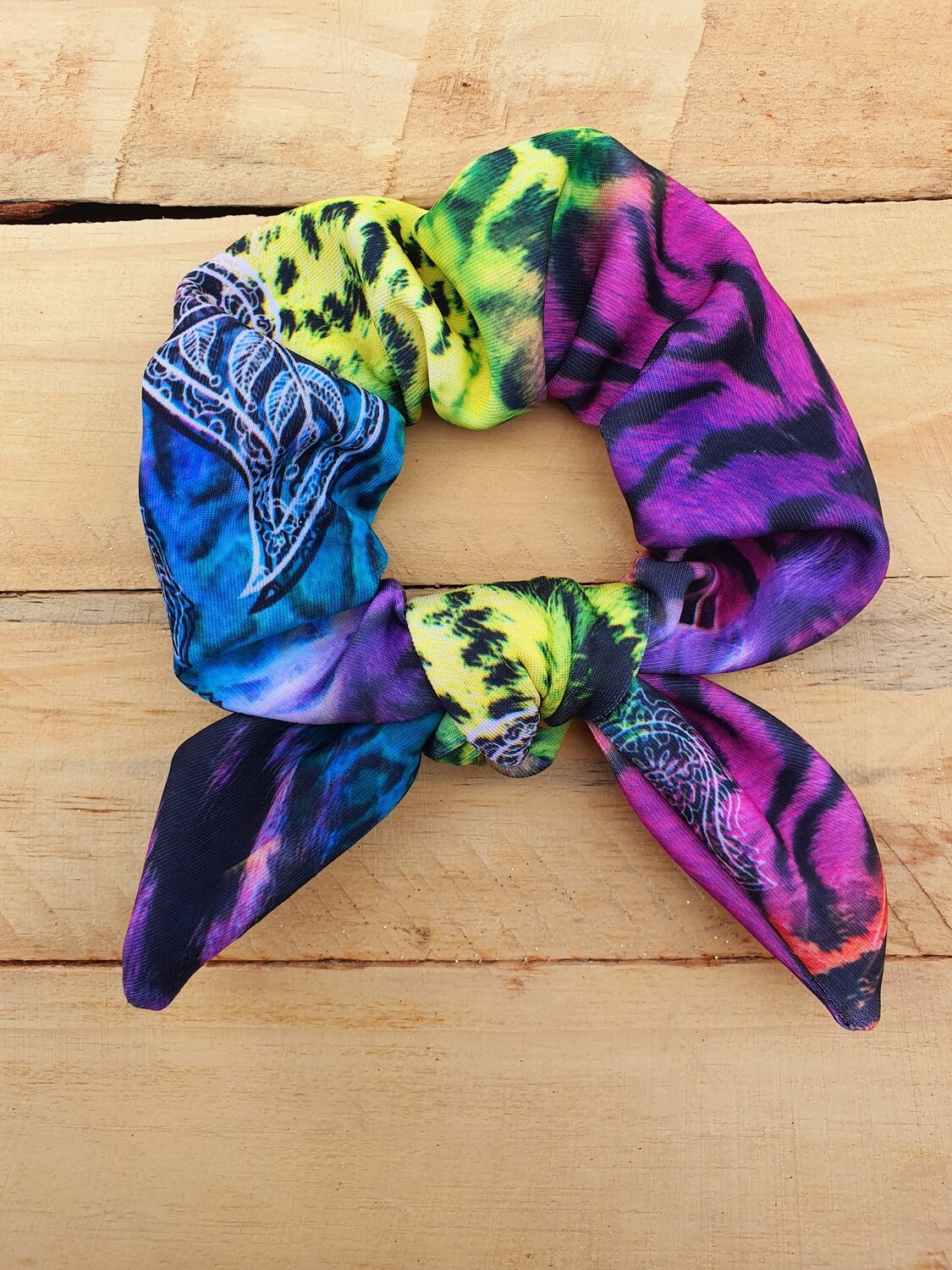 Neon Boho Scrunchy