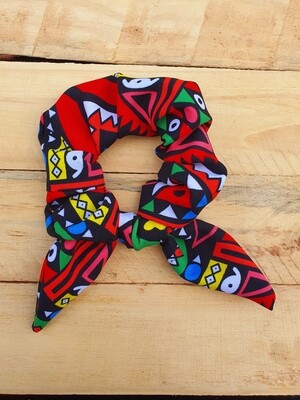 Multi-Color Traditional Print Scrunchie