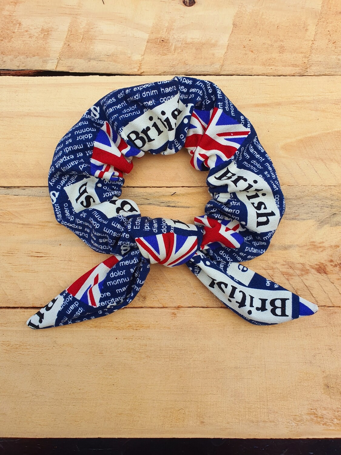 British Newspaper Print Scrunchie