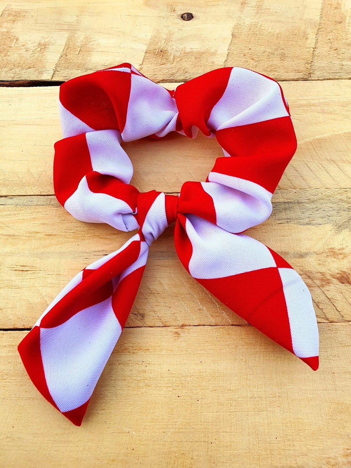 Black and Red Block Scrunchie