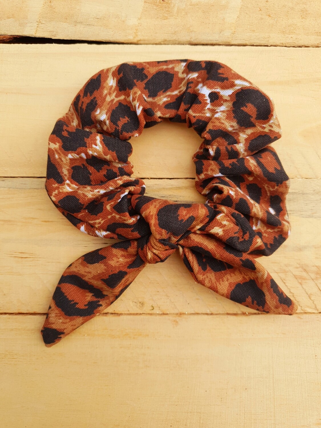 Dark Leopard Print Scrunchie