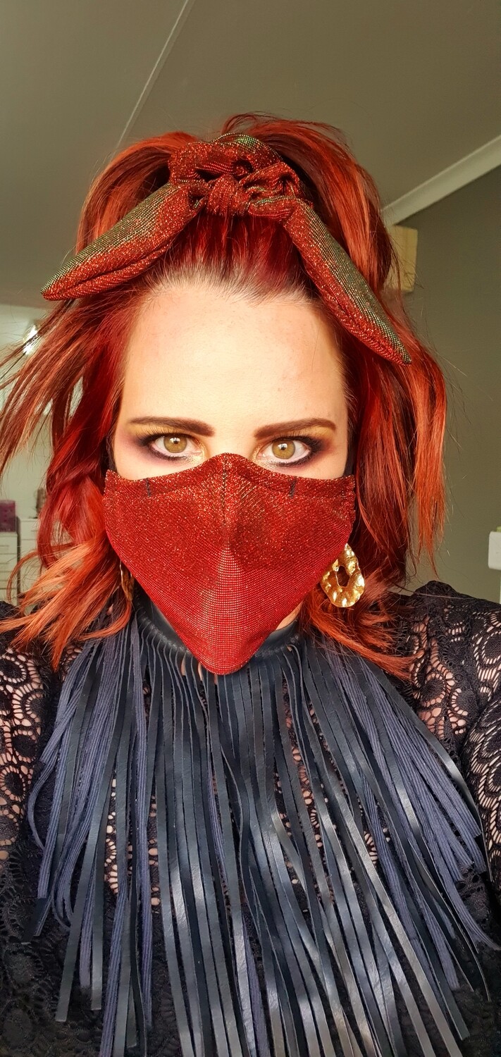 Metallic Rust Mask and Scrunchy Set