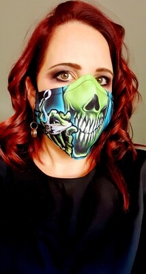 Green Alien Smoking Sublimation Mask Green Alien Smoking Sublimation Mask