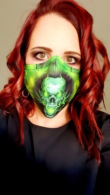 Neon Green Skull Sublimation Mask Neon Green Skull Sublimation Mask