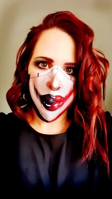 Black and Red Lips Sublimation Mask Black and Red Lips Sublimation Mask