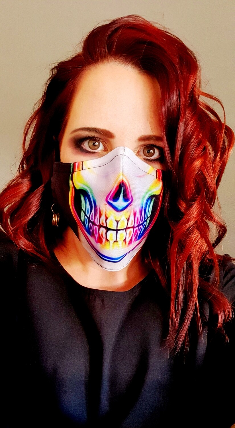 Neon Skull Face Sublimation Mask