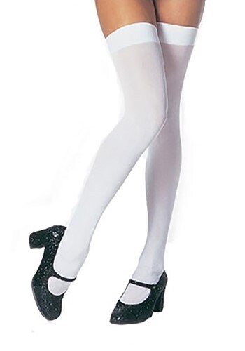 Plain White Thigh High Stocking