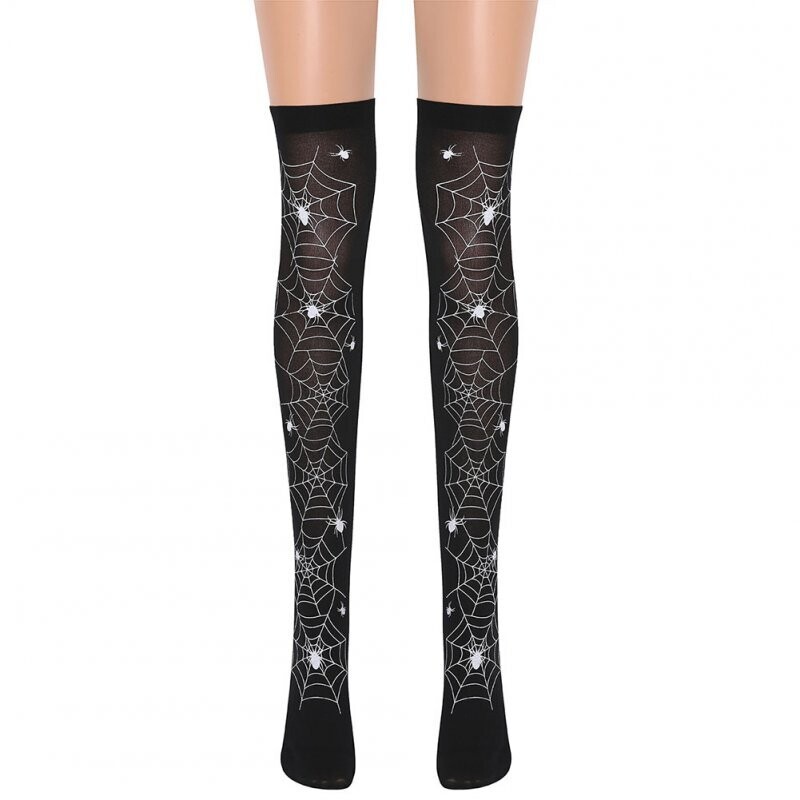 Spider Web Thigh High Stocking