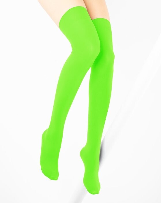 Neon Green Thigh High Stockings