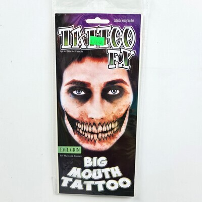 Bloody Big Mouth Face Tattoo set