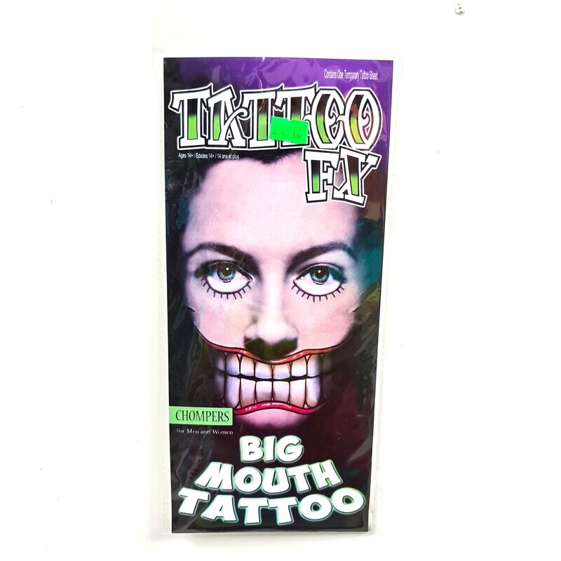 Big Mouth Face Tattoo set