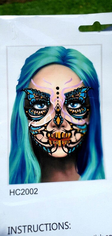 Blue Butterfly Face Sticker Set