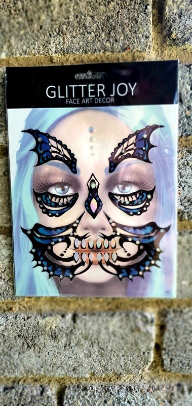 Blue and Silver Face Sticker Set