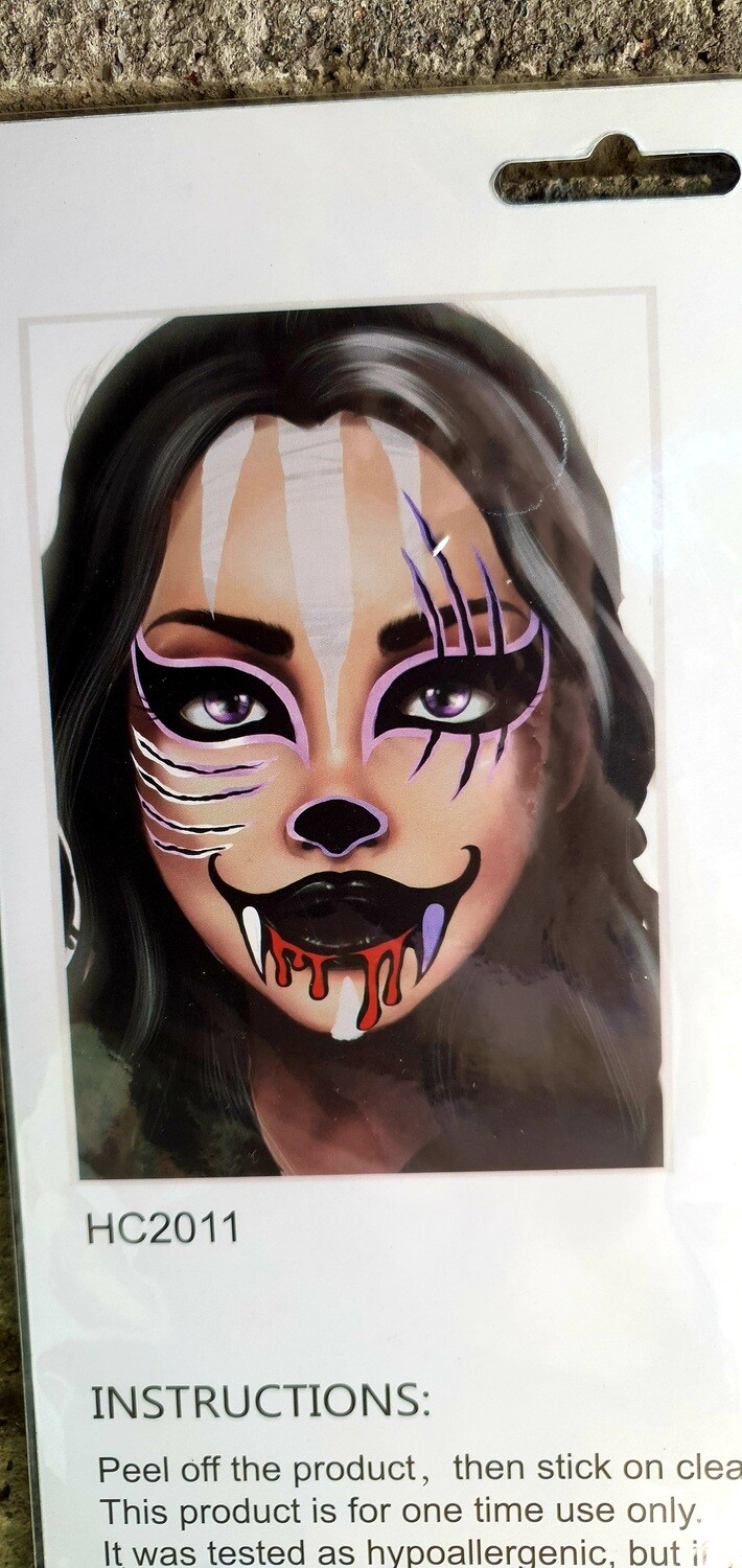 Vampire Face Sticker Set