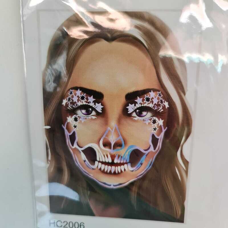 Blue Stars Self Adhesive Face Sticker Set