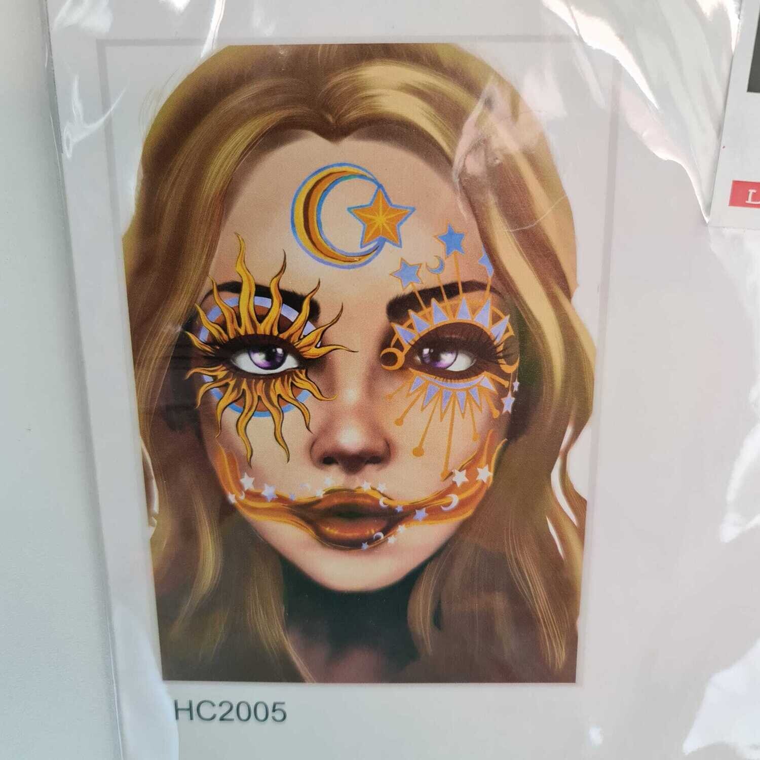 Son and Moon Adhesive Face Sticker Set