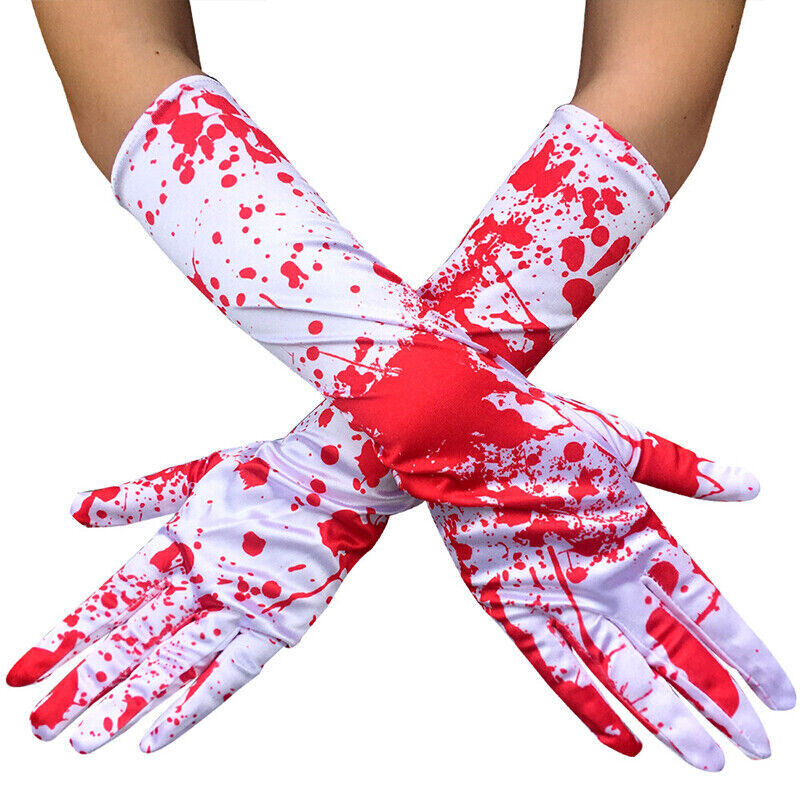 Blood Splatter Long Gloves