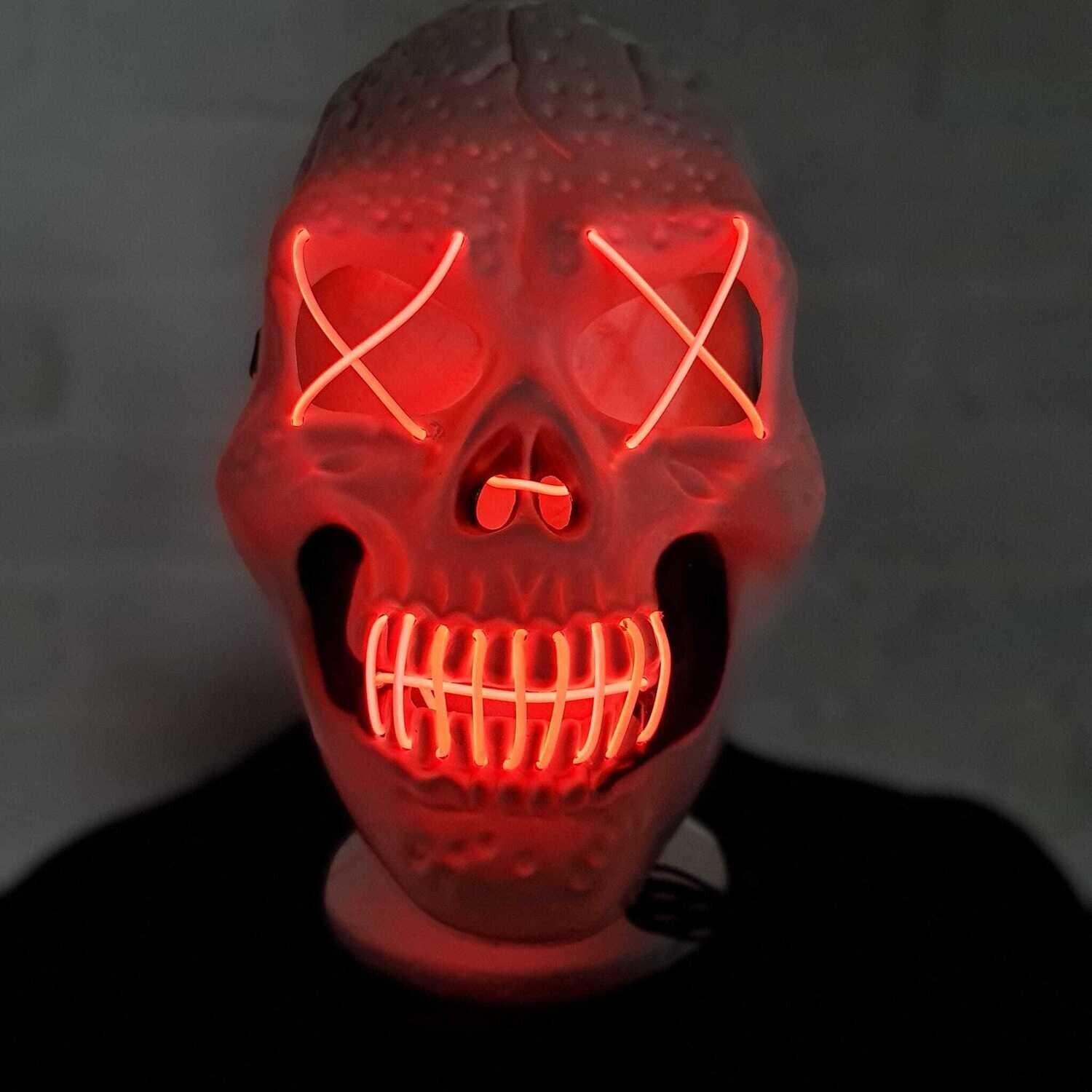 Light up  the Purge Mask Orange Skull