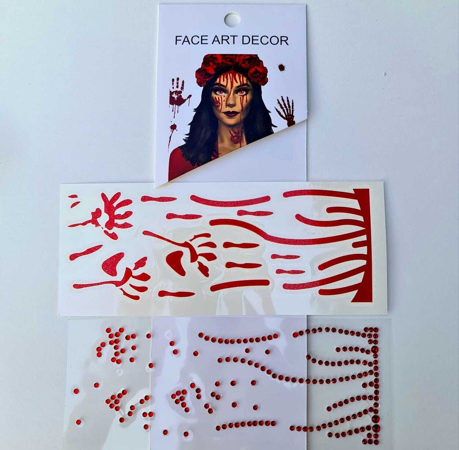 Blood Drip Rhinestone Set