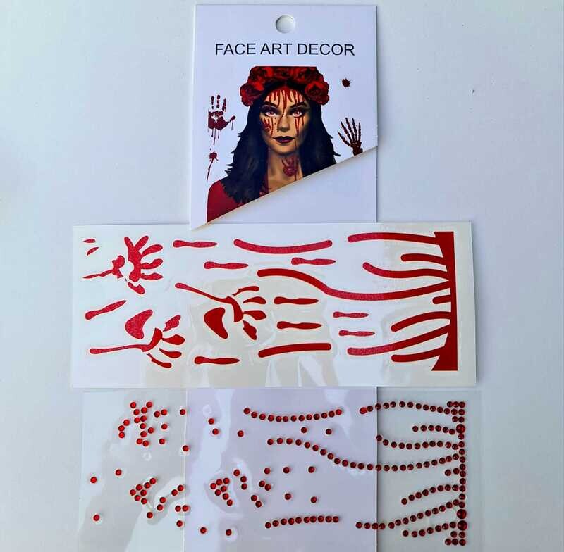 Blood Drip Rhinestone Set