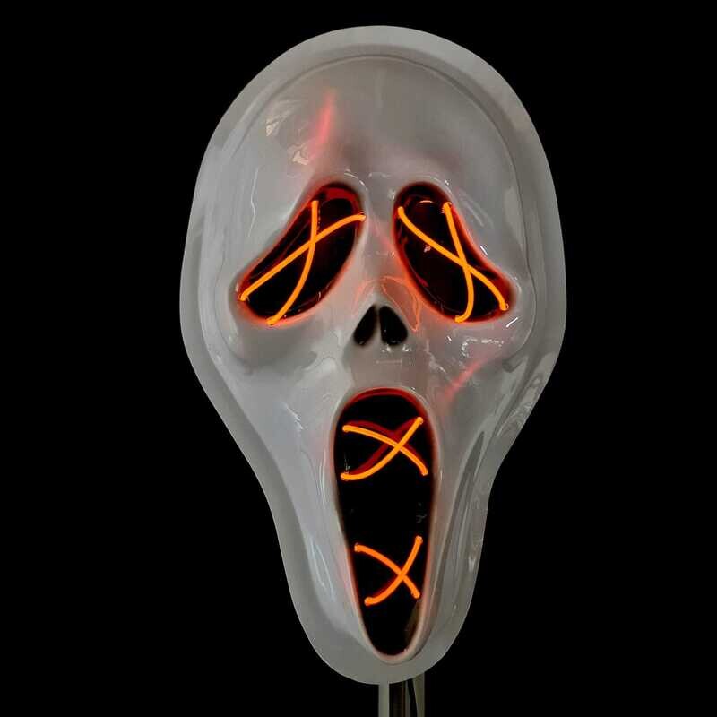 Ghost Face Light up Scream Mask Orange