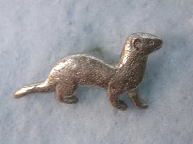 Tiny 3/4" Ferret Lapel Pin Pewter