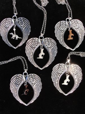 Ferret with Wings Memorial Necklace