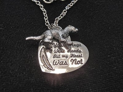 Pewter-tone Ferret Your Wings Were Ready Memorial Necklace