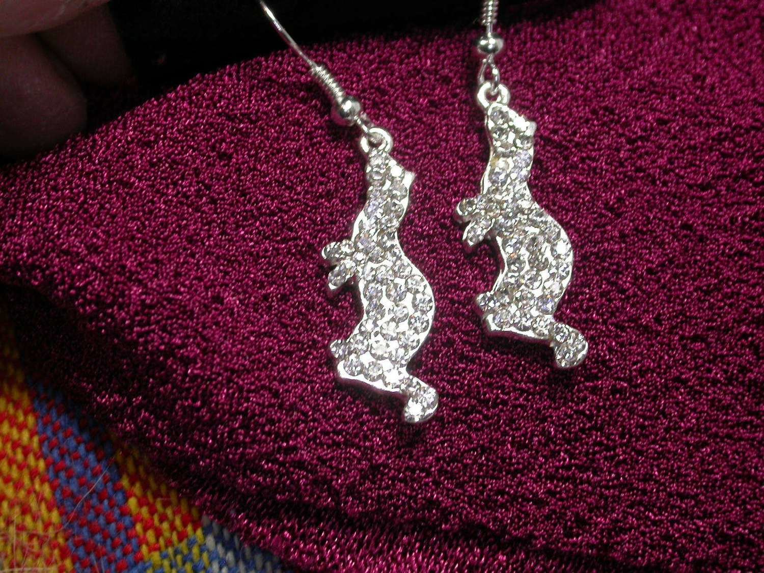 Ferret Clear Rhinestone Earrings - Small