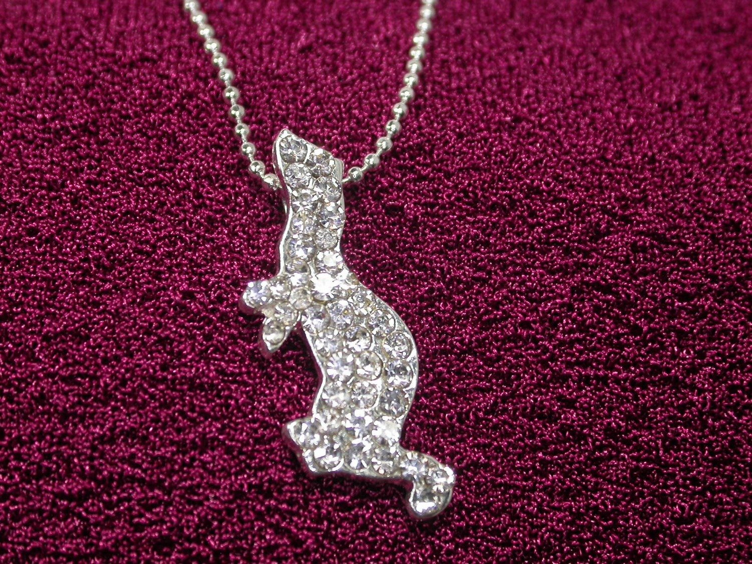 Ferret Clear Rhinestone Necklace - Small