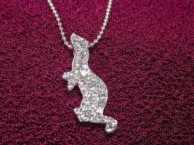 Ferret Clear Rhinestone Necklace - Small