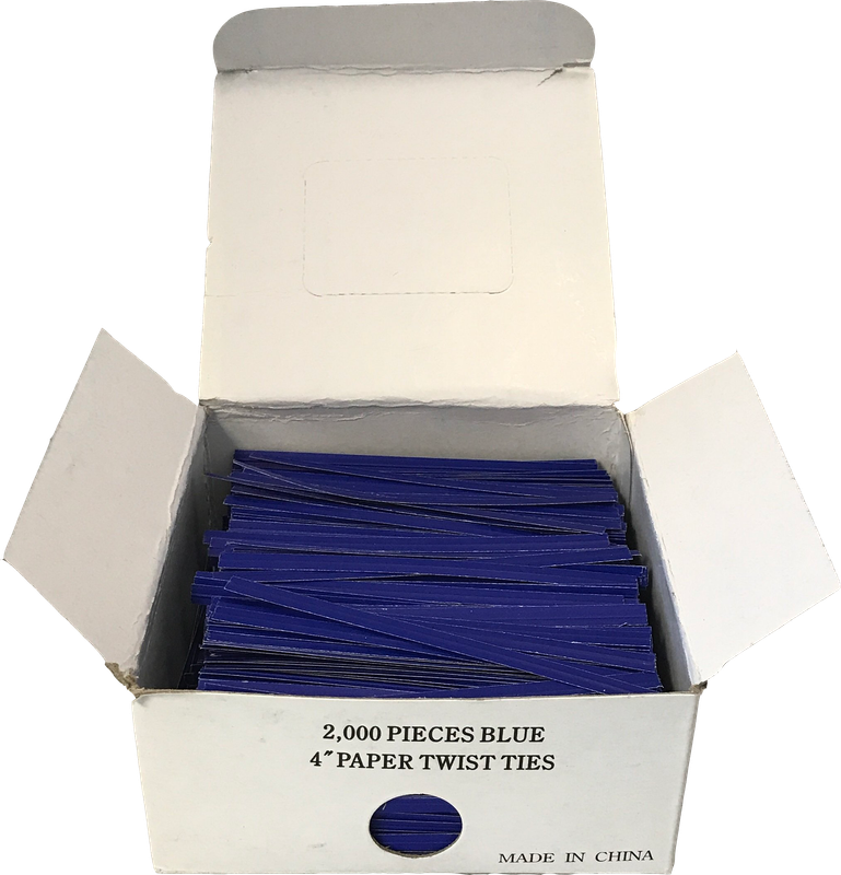 4&quot; Bulk Twist Ties (box of 2,000 ties), Color: Blue (#41825)