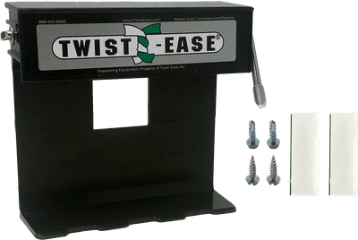 Twist-Ease 4&quot; Dispenser with Tape &amp; Screws, Color: Black (10110 + 10113)