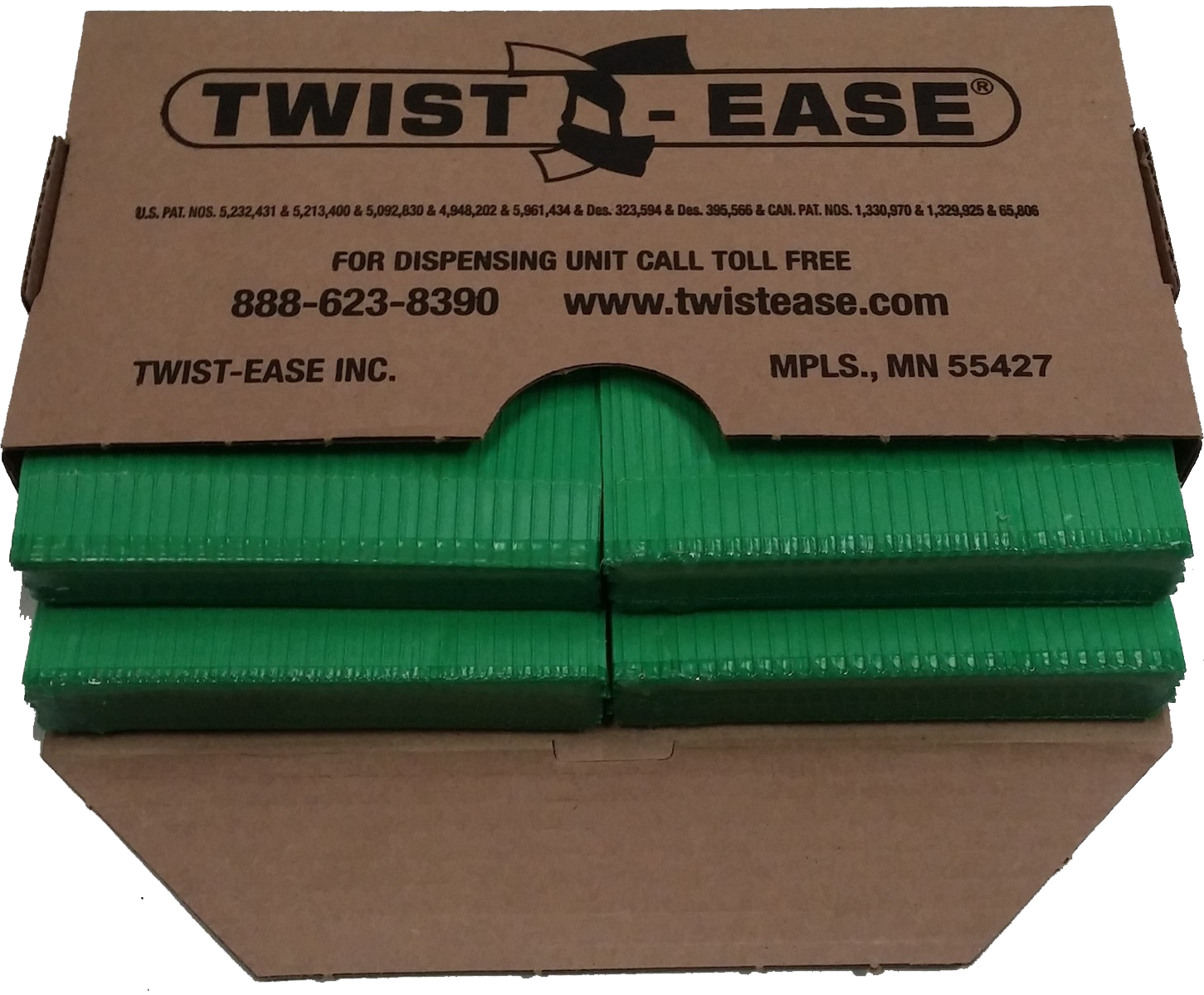 4" Twist Ties (4 Pak - 4,800 Count), Color: Green (#41401)