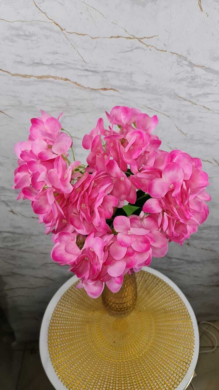 REAL TOUCH HYDRANGEA FUSCHIA BUNCH