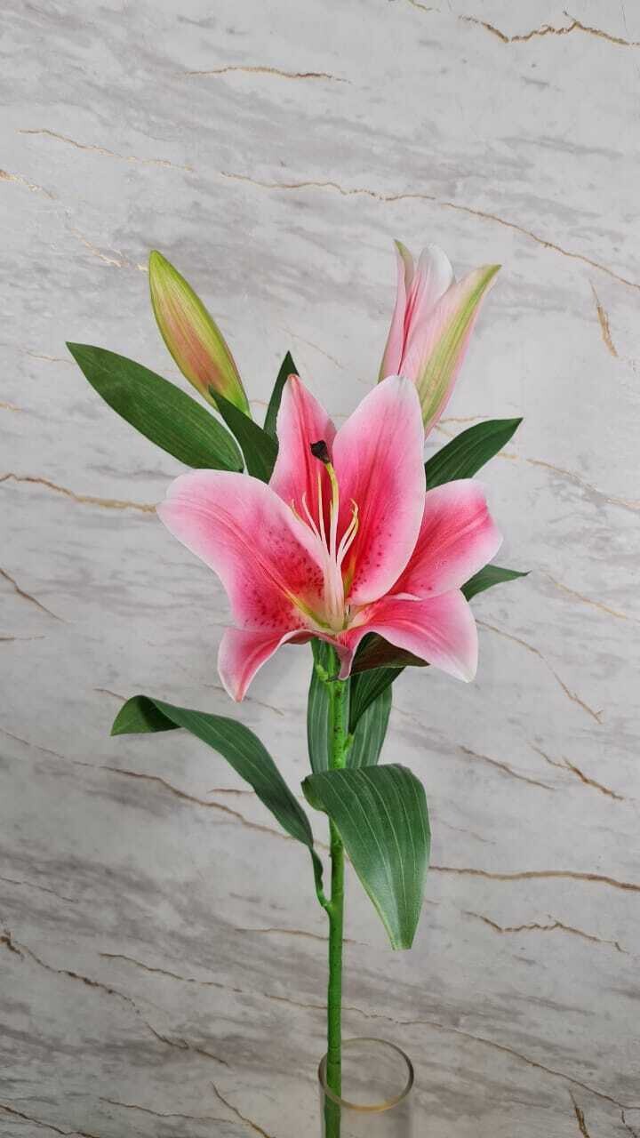 SINGLE ARTIFICIAL LILLY STEM 95CM PINK