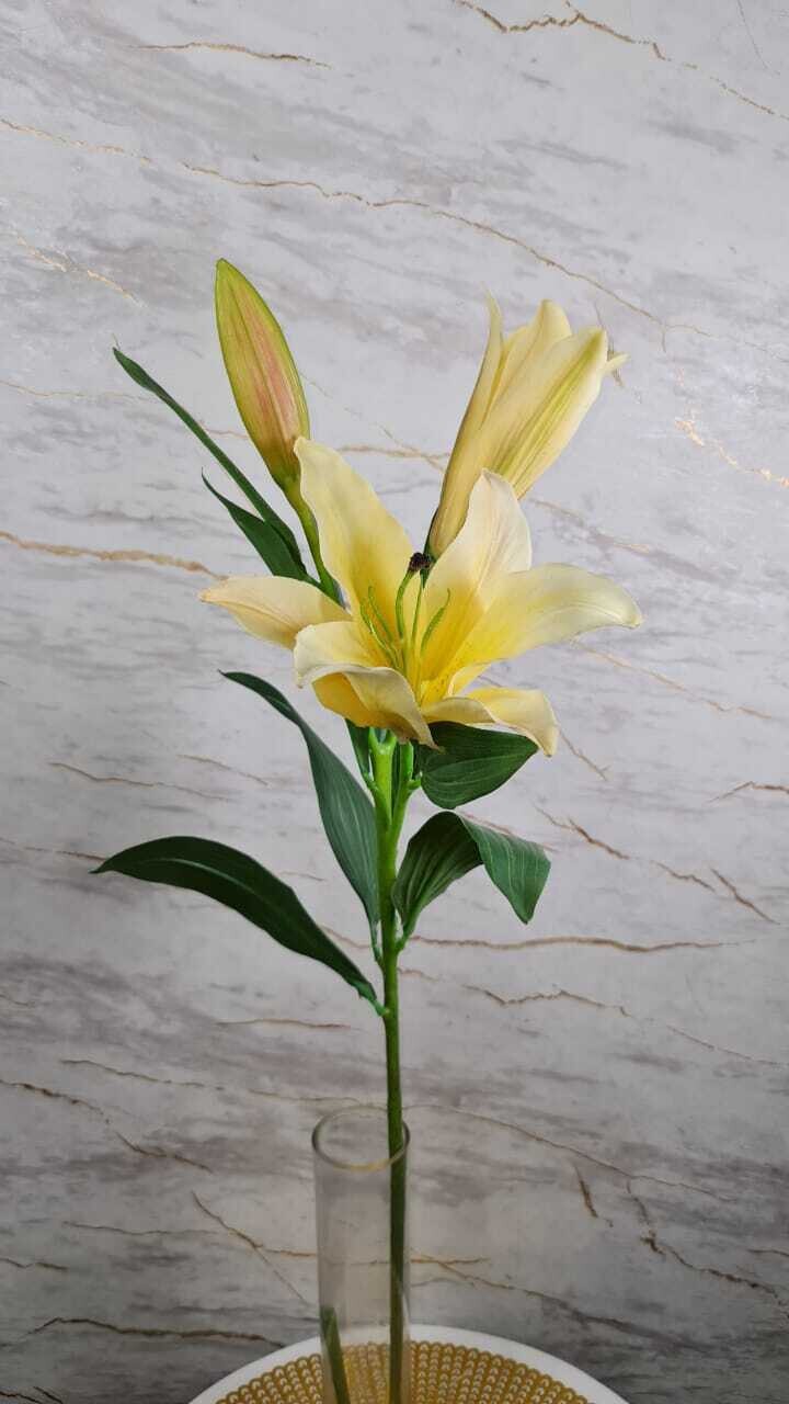 SINGLE ARTIFICIAL LILLY STEM 95CM YELLOW