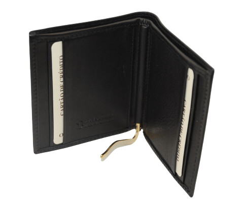 Carteira com clip para notas