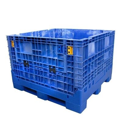 DuraGreen 45" x 48" x 34" Blue Extra-Duty Collapsible Bulk Container (2 Doors)