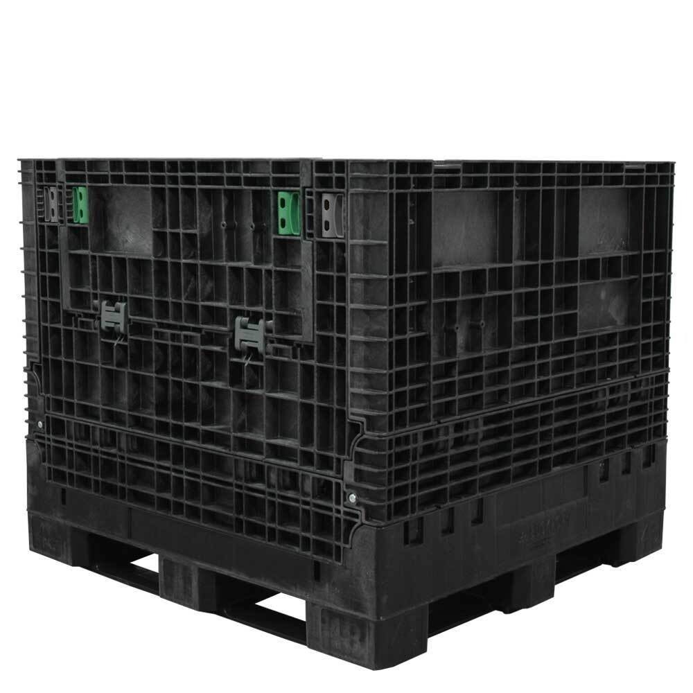 DuraGreen 45" x 48" x 41" Solid Floor Collapsible Bulk Container (2 Doors)