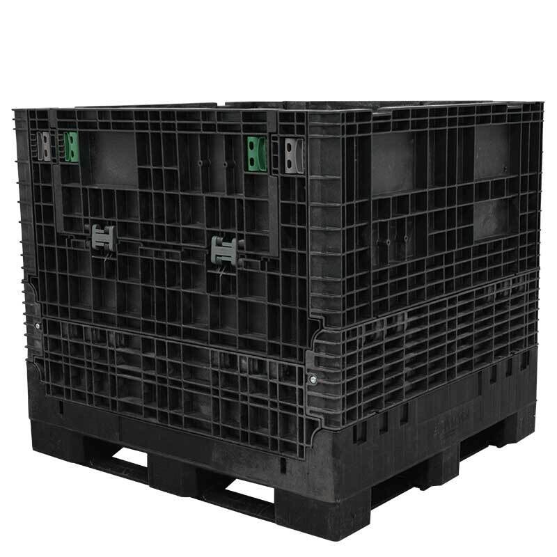 DuraGreen 45" x 48" x 44" Solid Floor Collapsible Bulk Container (2 Doors)