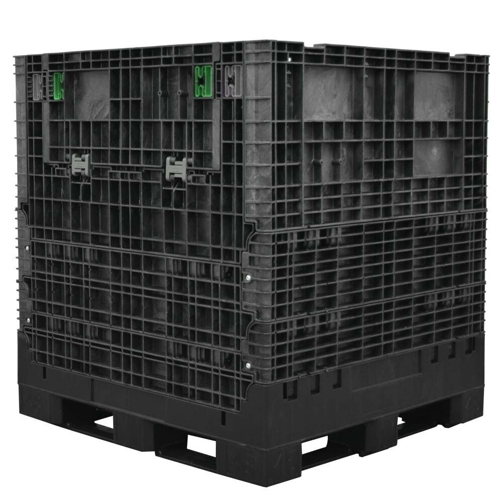 DuraGreen 45" x 48" x 51" Solid Floor Collapsible Bulk Container (2 Doors)
