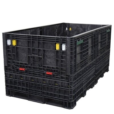 Contenedor bulk plegable de largo extendido de 90" x 48" x 42" DuraGreen (2 puertas)