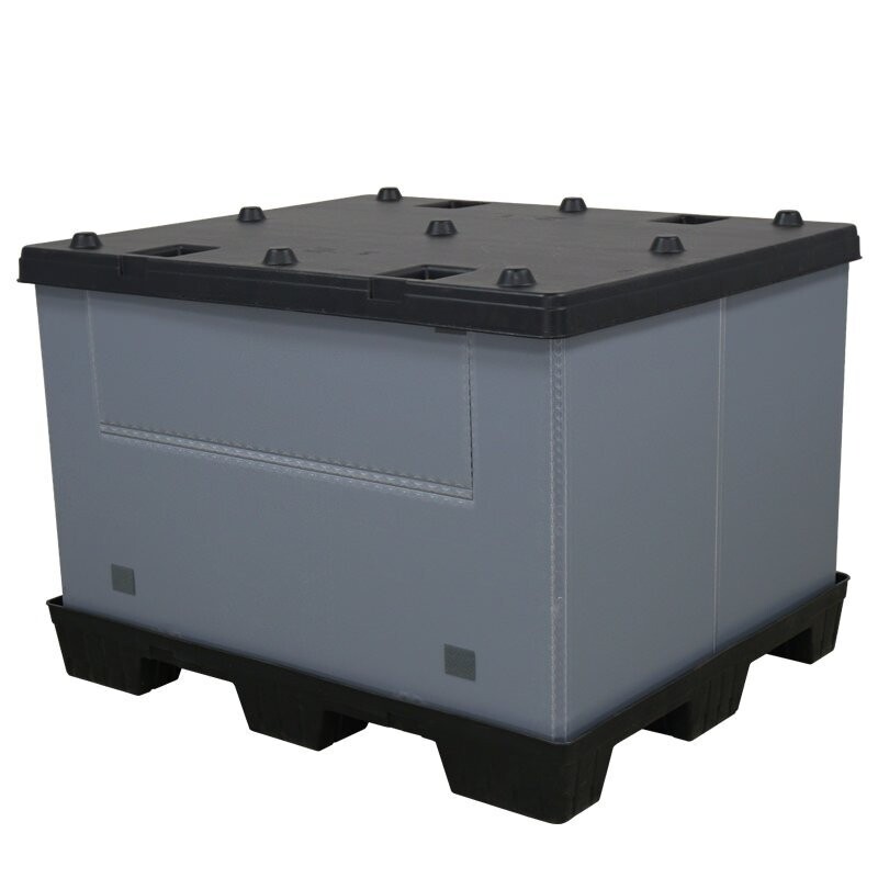 DuraGreen 40" x 48" x 34" Plastic Pallet Pack Container (1 Door)