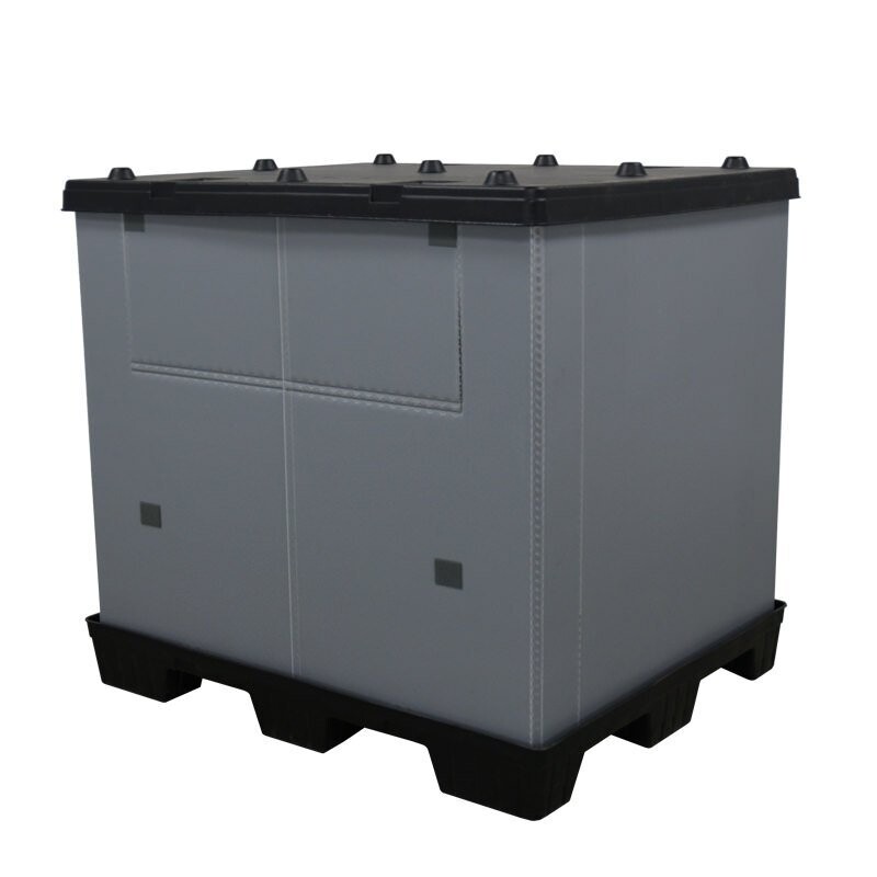 DuraGreen 40" x 48" x 45" Plastic Pallet Pack Container (1 Door)