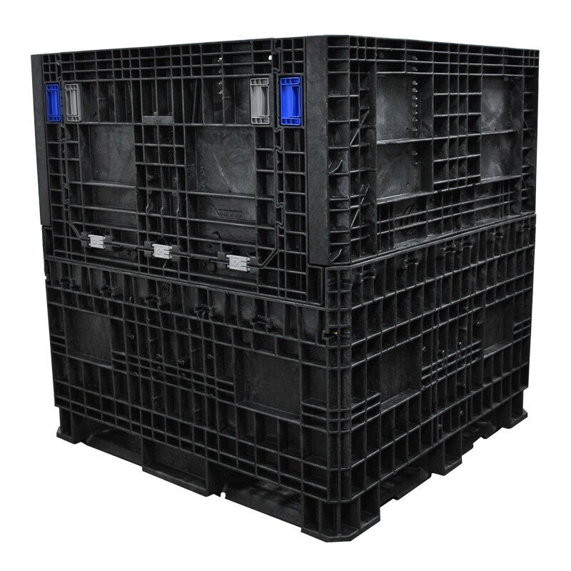 Ropak 45" x 48" x 50" Heavy-Duty Collapsible Bulk Container (2 Doors)