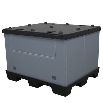 Contenedor caja-palet de plástico de 40 x 48 x 34 Uni-Pak (1 puerta)